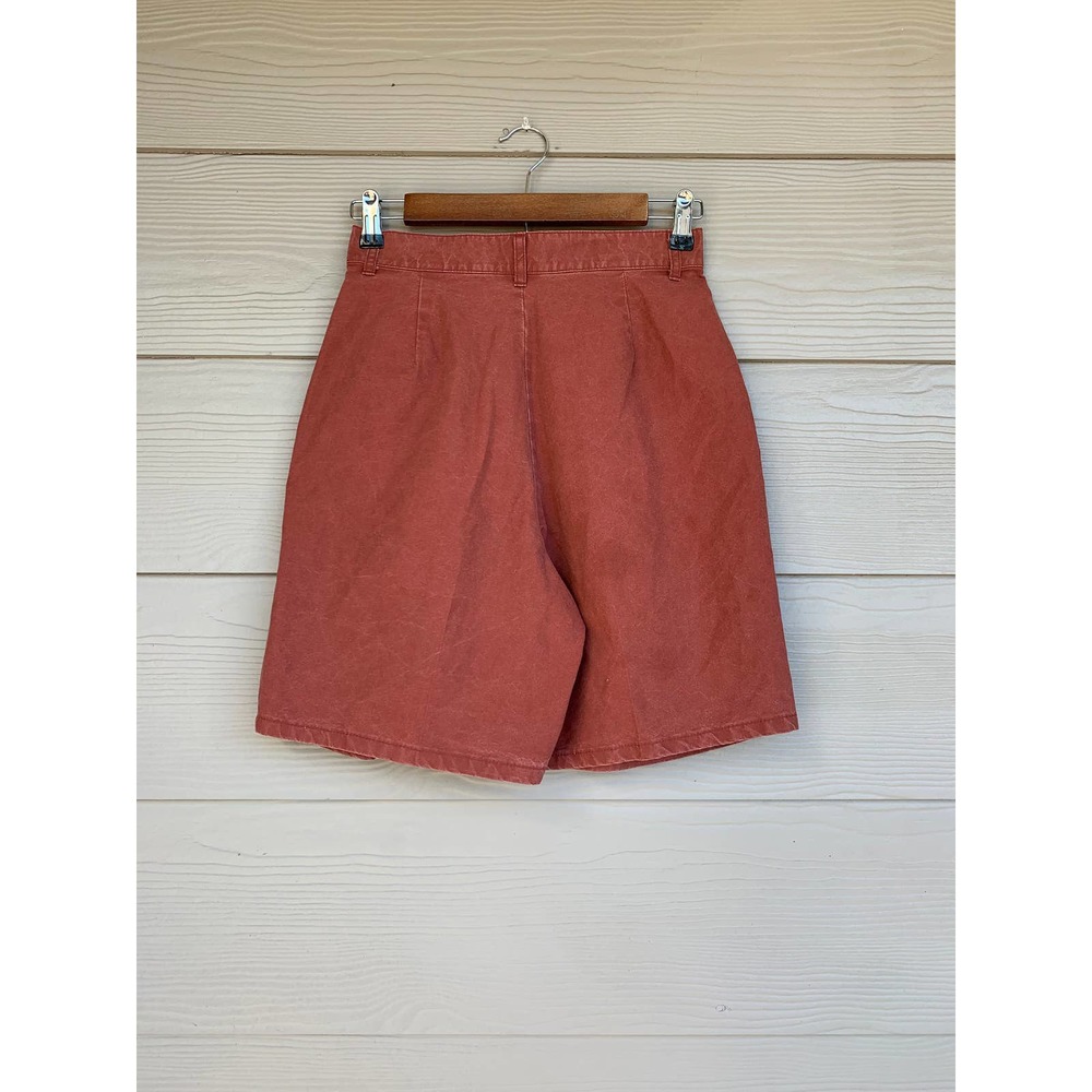 Vintage High Waisted Safari Shorts Brick Red 4 - Picture 2 of 8
